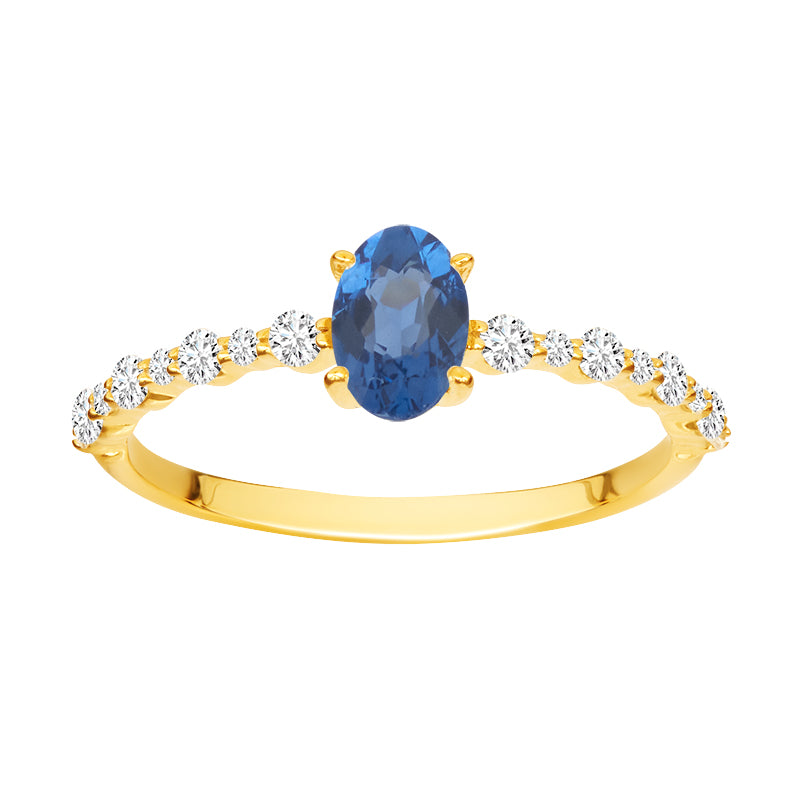 Bague Adèle - saphir bleu