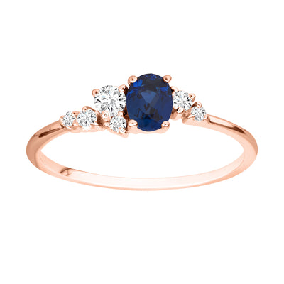 Bague Gaîté - version saphir bleu ovale